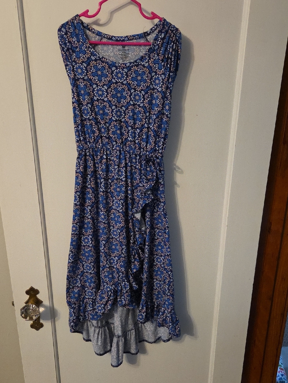 One Step Ahead Blue Floral High-Low Dress